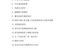 初中物理相关研究课题