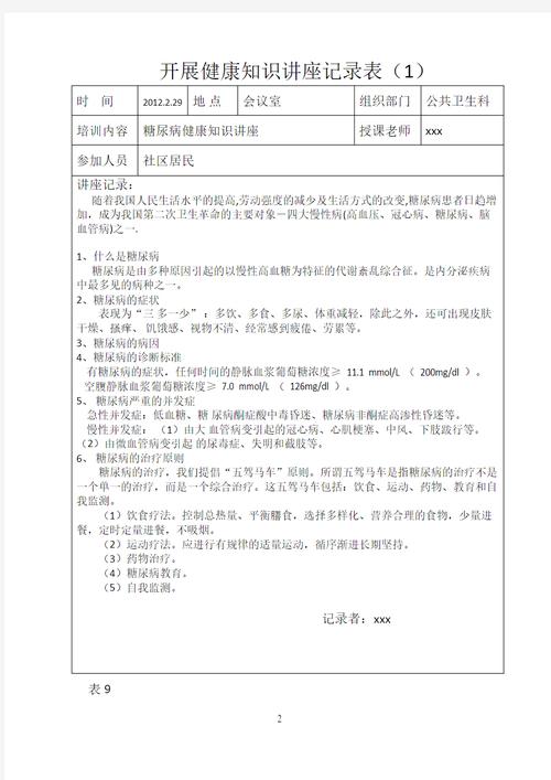 社区健康教育讲座记录表如何规范填写？-图2