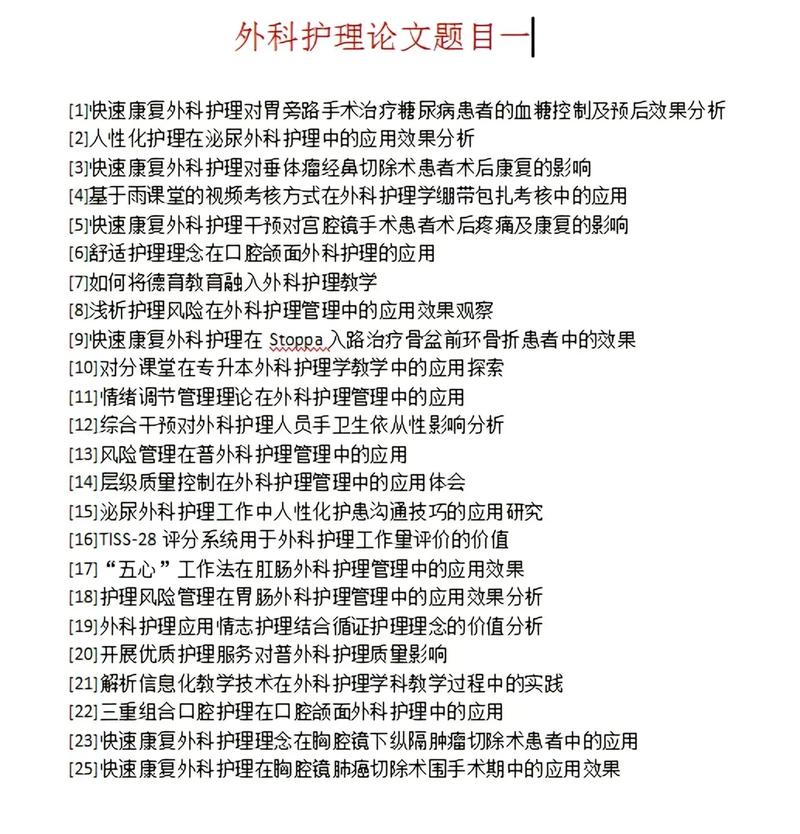 护理研究论文题目如何轻松确定?-图1 护理研究论文题目如何轻松确定?-图1