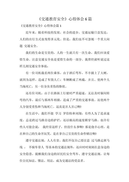 交通安全教育参考文献有哪些关键内容?-图1 交通安全教育参考文献有哪些关键内容?-图1